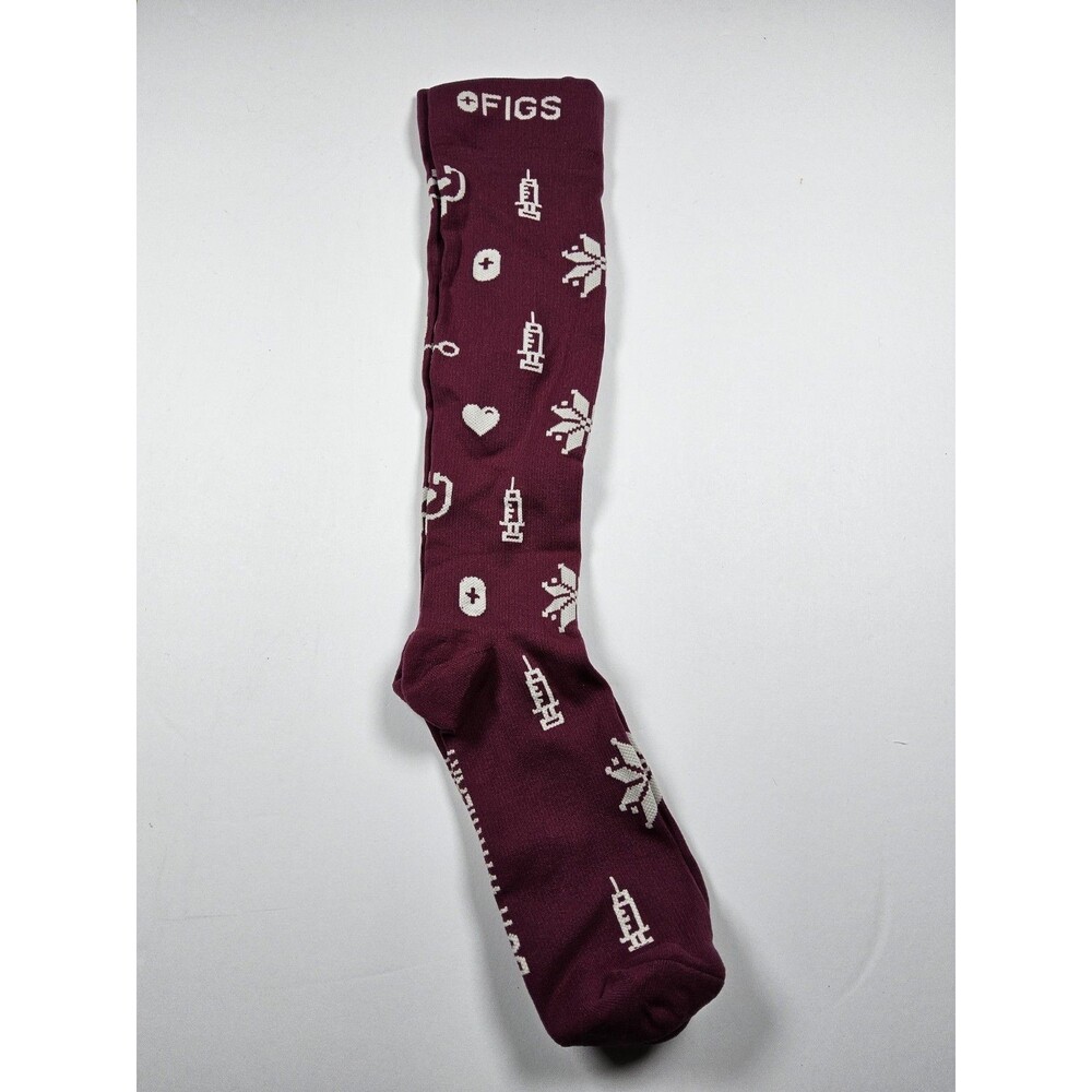 FIGS Compression Do It With Heart Snowflakes Medical Nurse Socks Size S